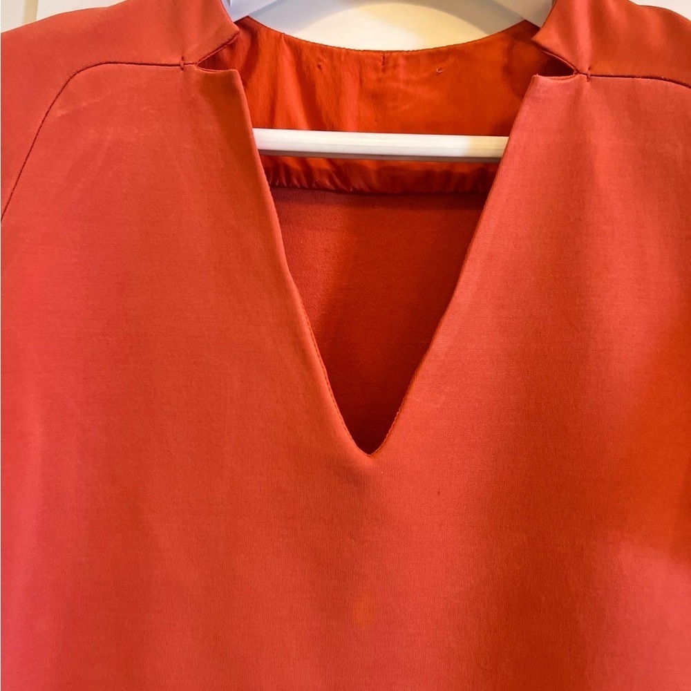 Max Mara Women's Orange V-Neck short sleeved Top size S - Picture 2 of 12